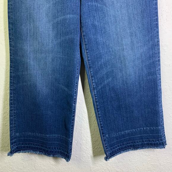 POINT SUR J CREW Jeans 30 Wide Leg Crop High Rise Denim 5 Pocket Zip Fly Casual - Picture 6 of 14